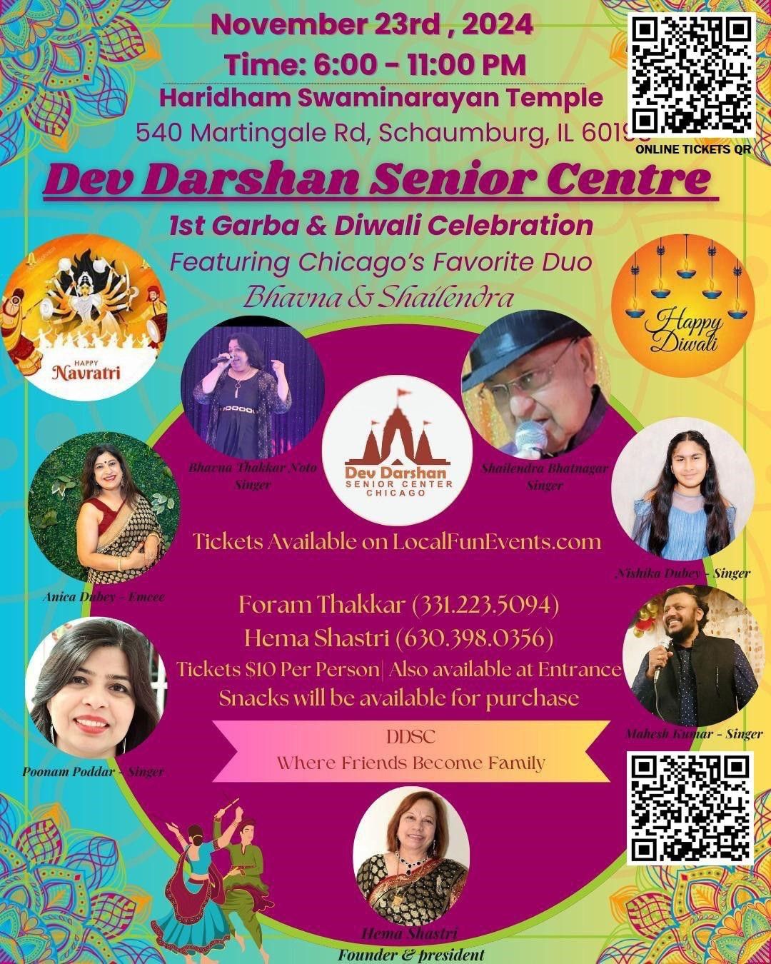 Dev Darshan Senior Center Garba & Diwali celebration