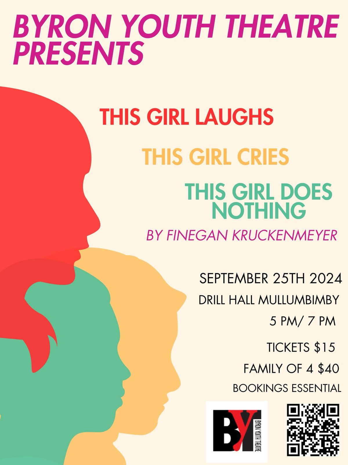 Byron Youth Theatre presents This Girl Laughs, This Girl Cries, This Girl Does Nothing