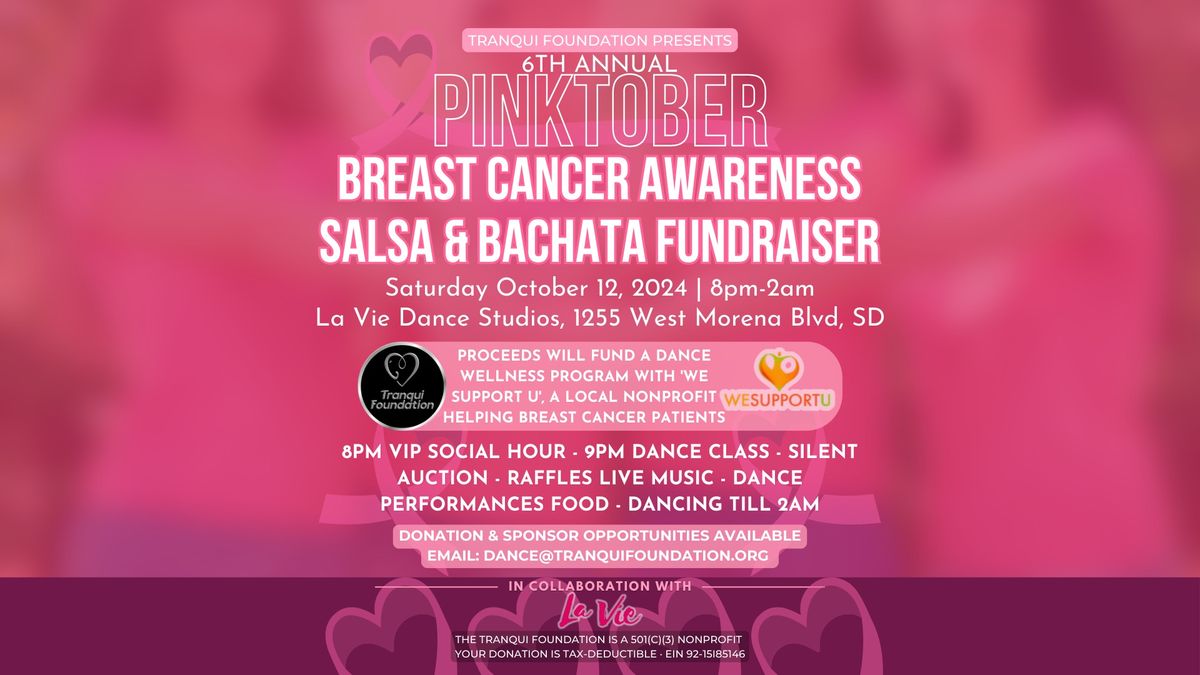 Pinktober Salsa & Bachata Breast Cancer Awareness Fundraiser Social 10\/12 at 8pm