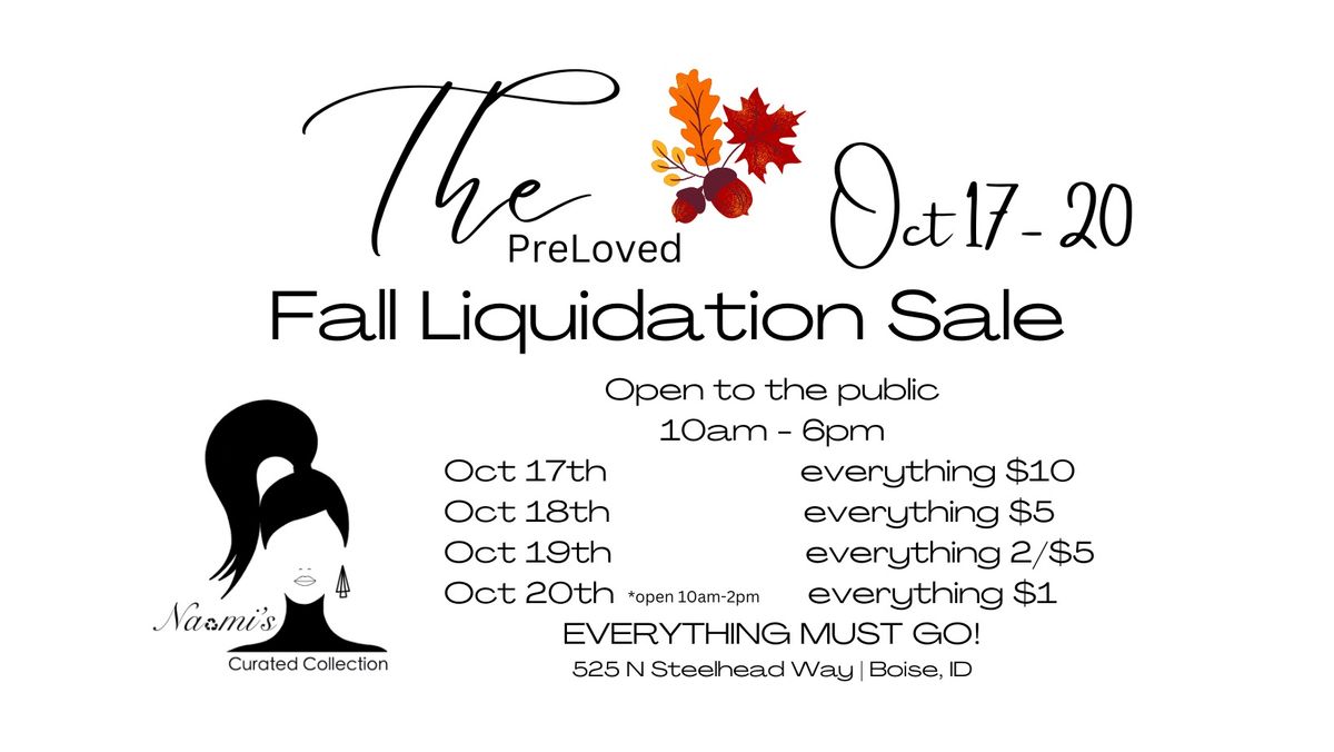 PreLoved Clothing Liquidation Sale\u2022Boise\u2022Everything Must Go 