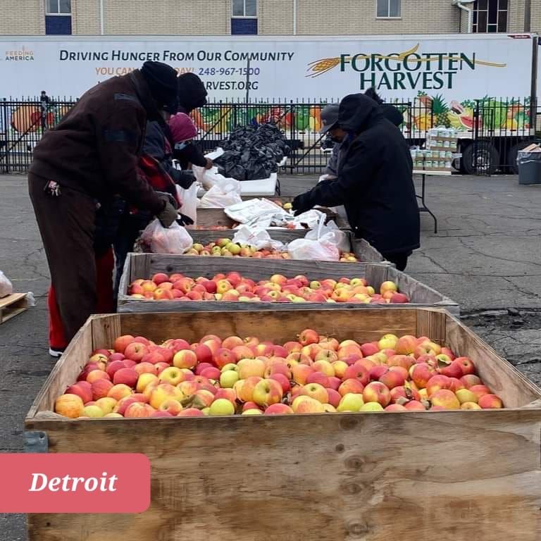 Detroit - Forgotten Harvest DRIVE-THRU FREE FOOD DISTRIBUTION at Pilgrim Baptist of North Detroit