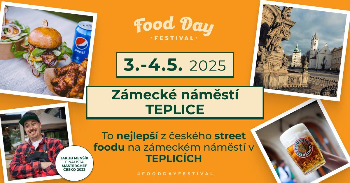 Food Day Festival - skv\u011bl\u00e9 j\u00eddlo a bo\u017e\u00ed PROSECCO - Teplice - Z\u00e1meck\u00e9 n\u00e1m\u011bst\u00ed