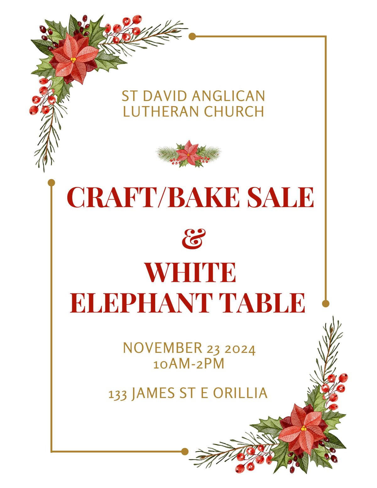 craft and Bake sale with white elephant table 