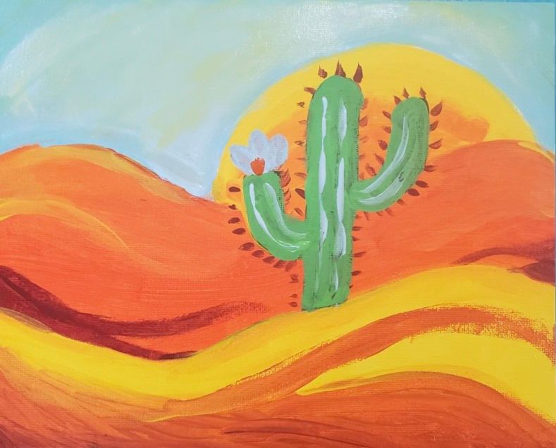 Sunset Cactus Painting Classes