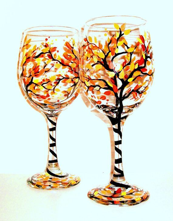 DIY Wine Glass \u2013 Autumn Leaves