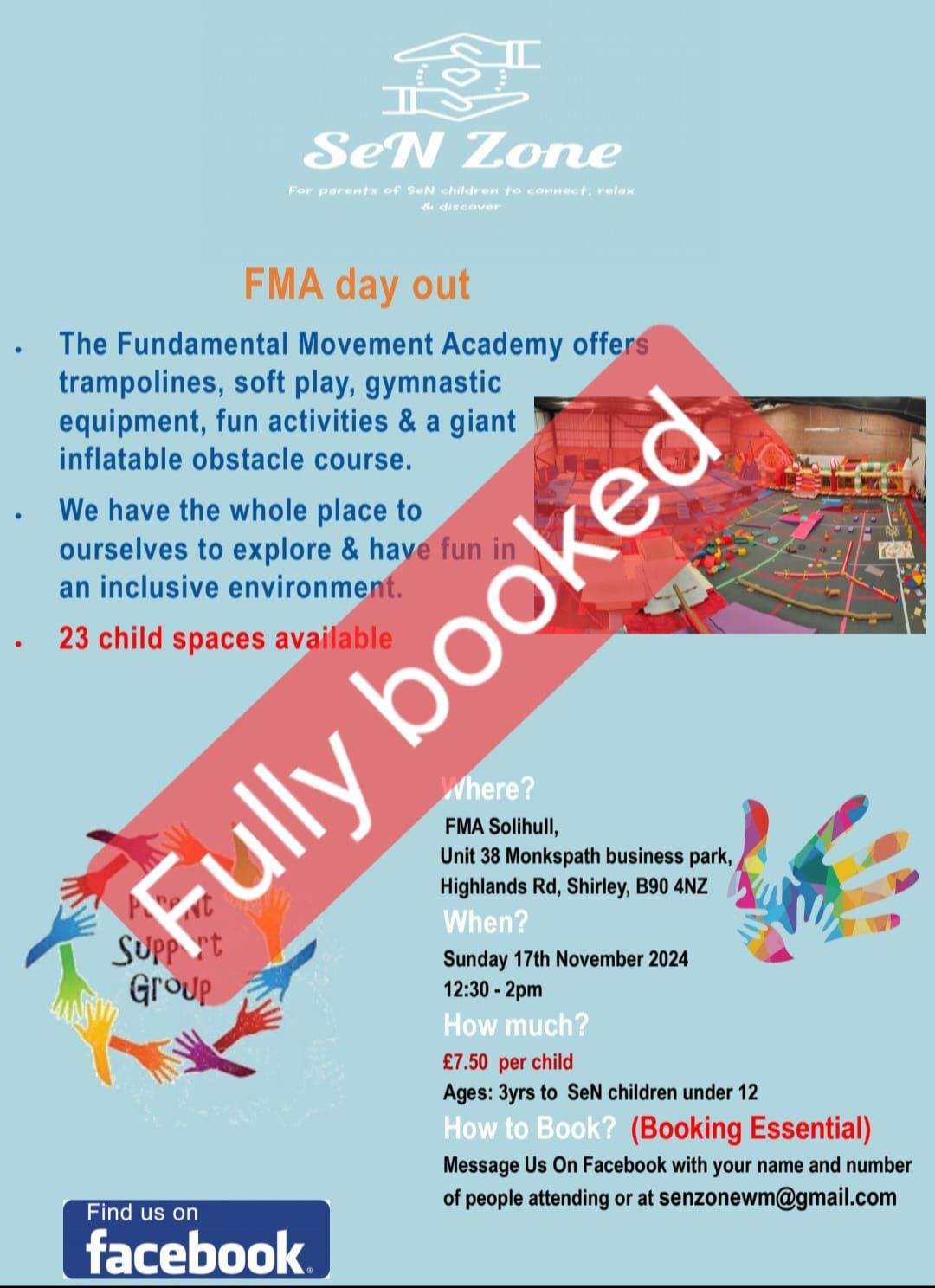 FMA 17th November (fully booked)