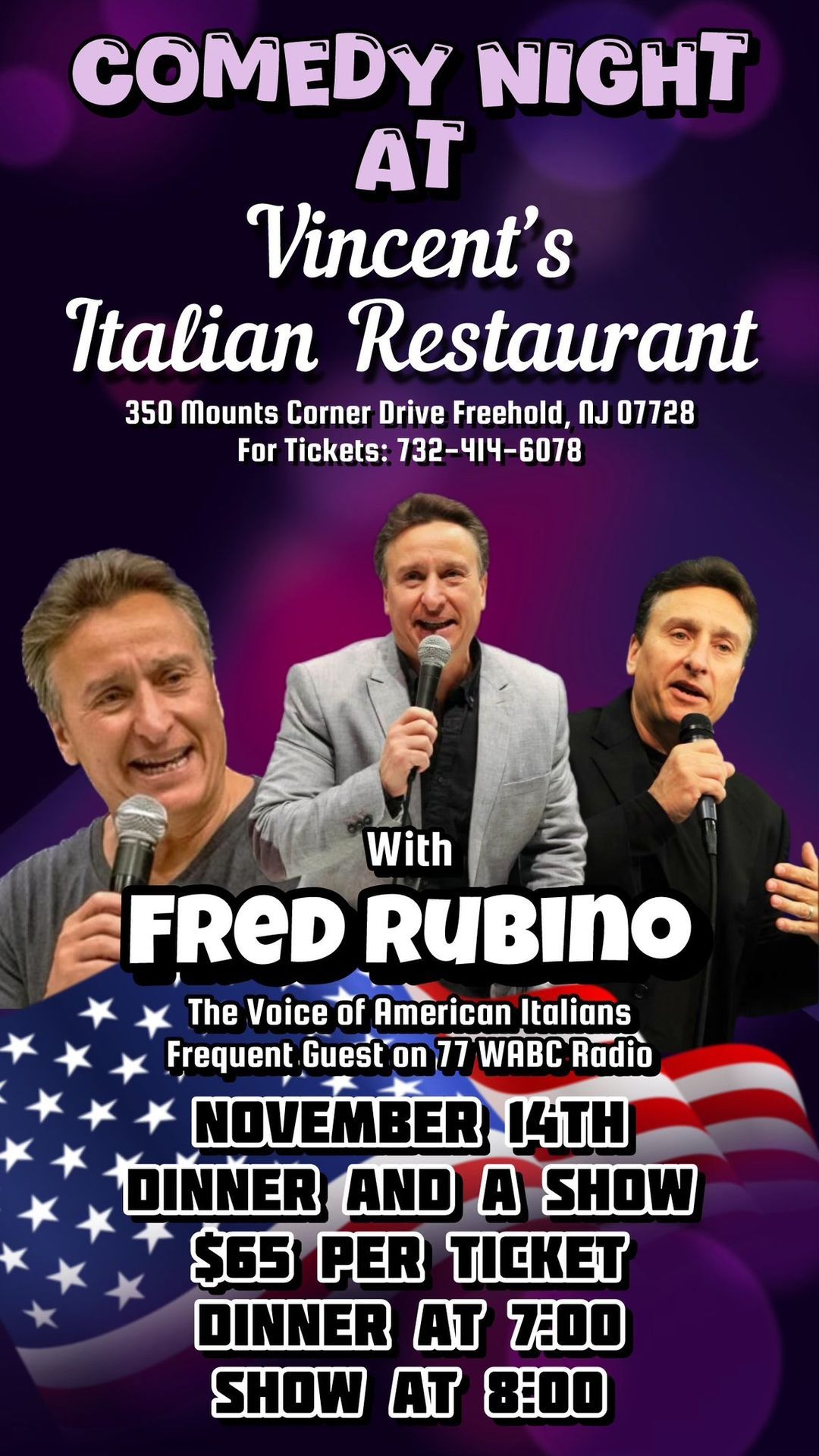 Dinner and show in freehold New Jersey 