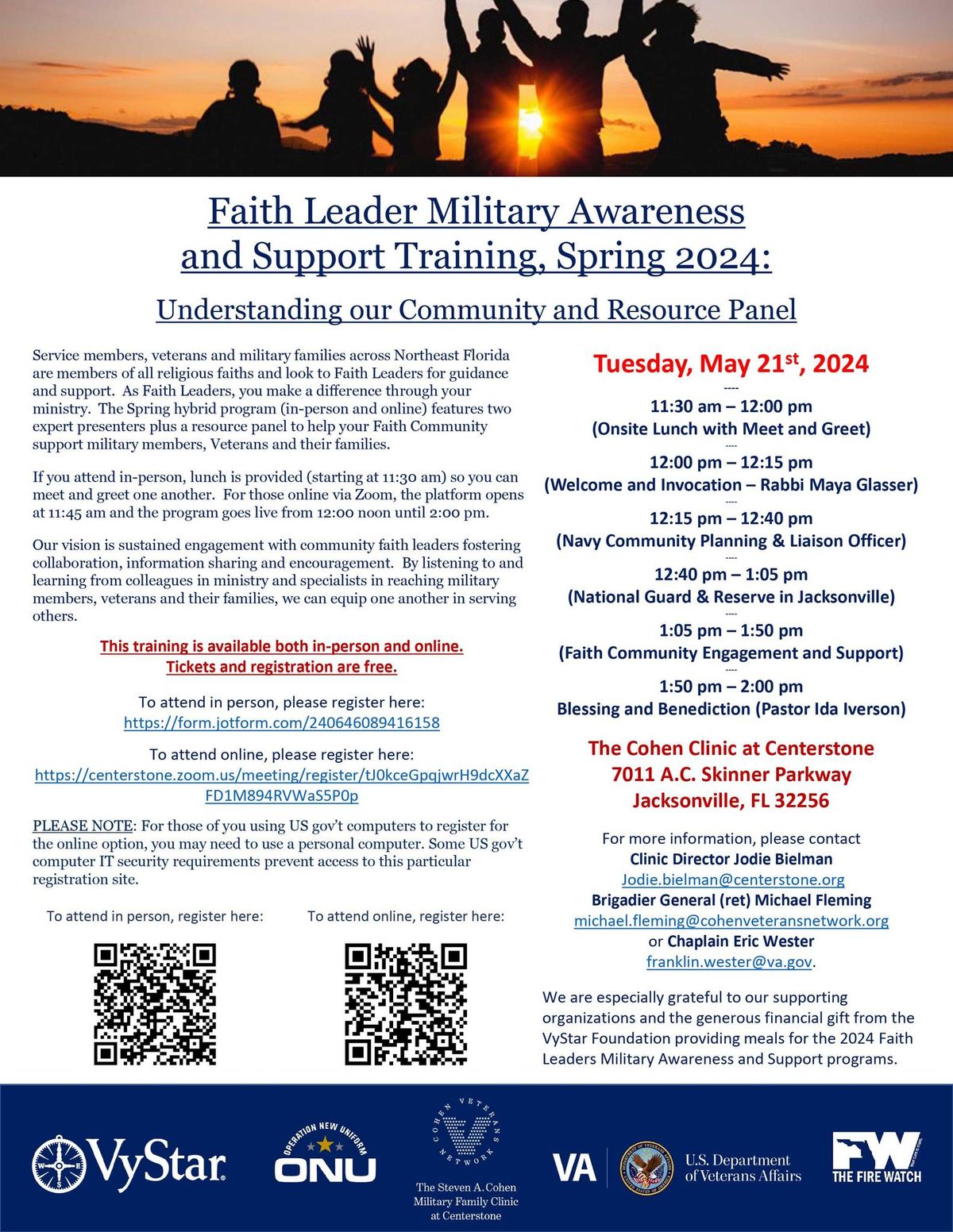 Faith Leader Military Awareness and Support Training, Spring 2024