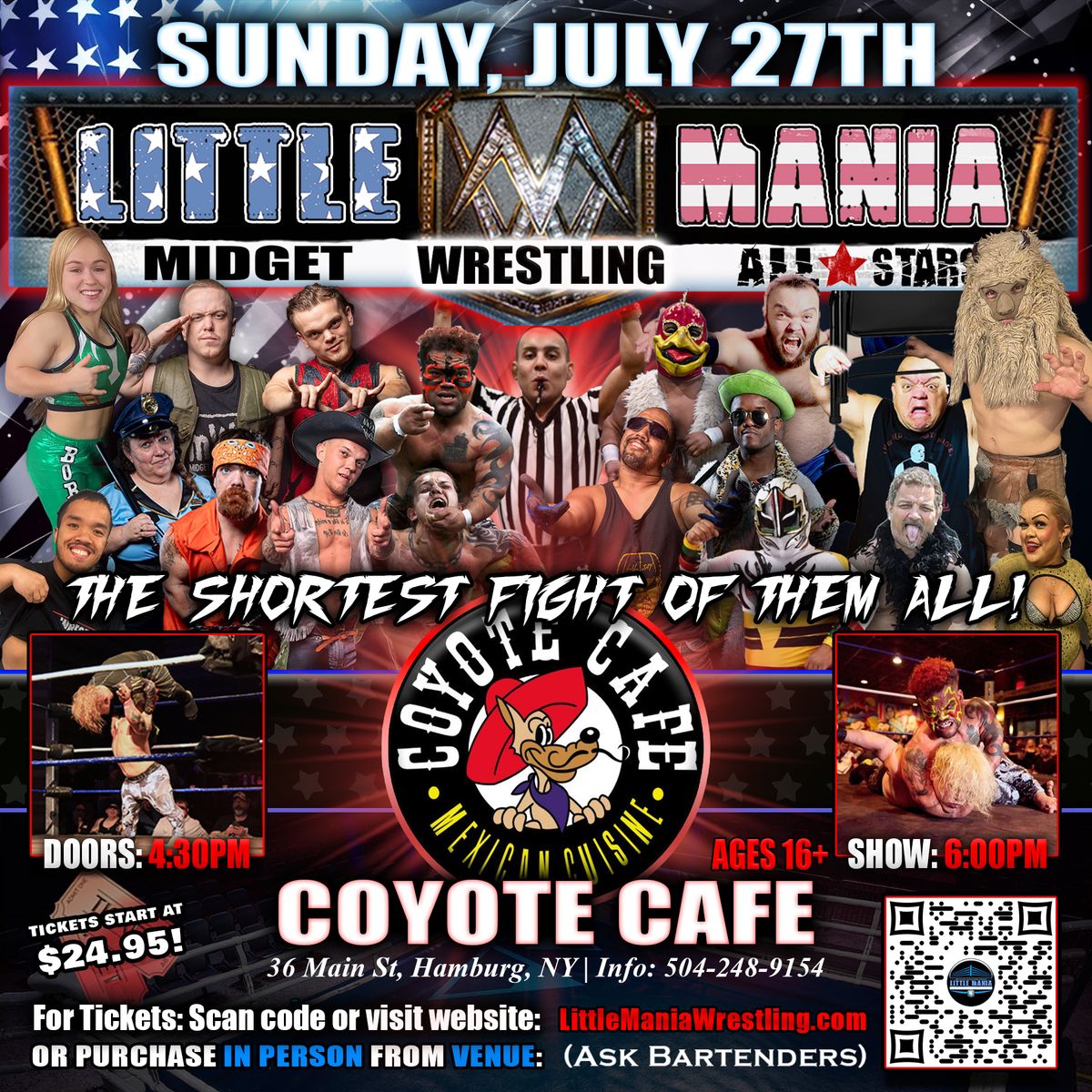 Hamburg, NY - Midget Wrestling All * Stars @ Coyote Cafe  "The Shortest Fight of Them All!"