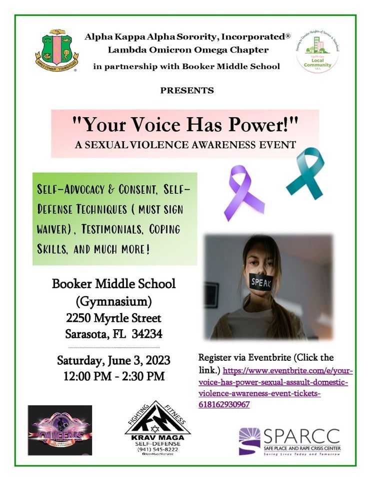 \u201cYour Voice Has Power!\u201d A Sexual Violence Awareness Event!