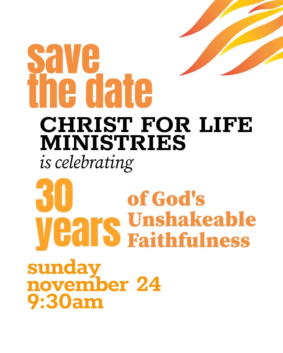 Christ For Life Ministries | 30 Years of God's Unshakeable Faithfulness