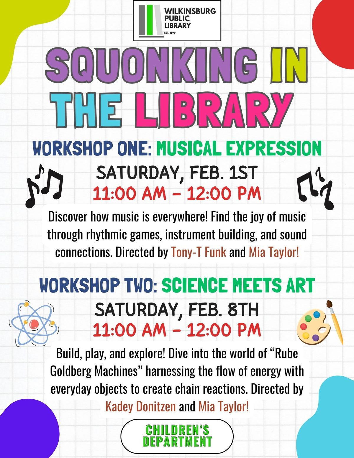 Squonking In The Library: Workshop 2 \u2013 Science Meets Art