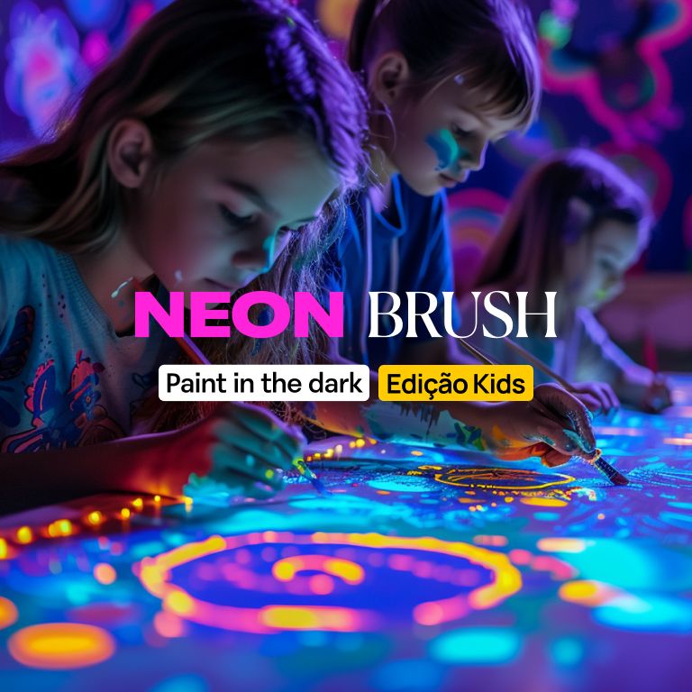 Neon Brush Kids na Colecta: Uma aula de pintura em neon para toda a fam\u00edlia