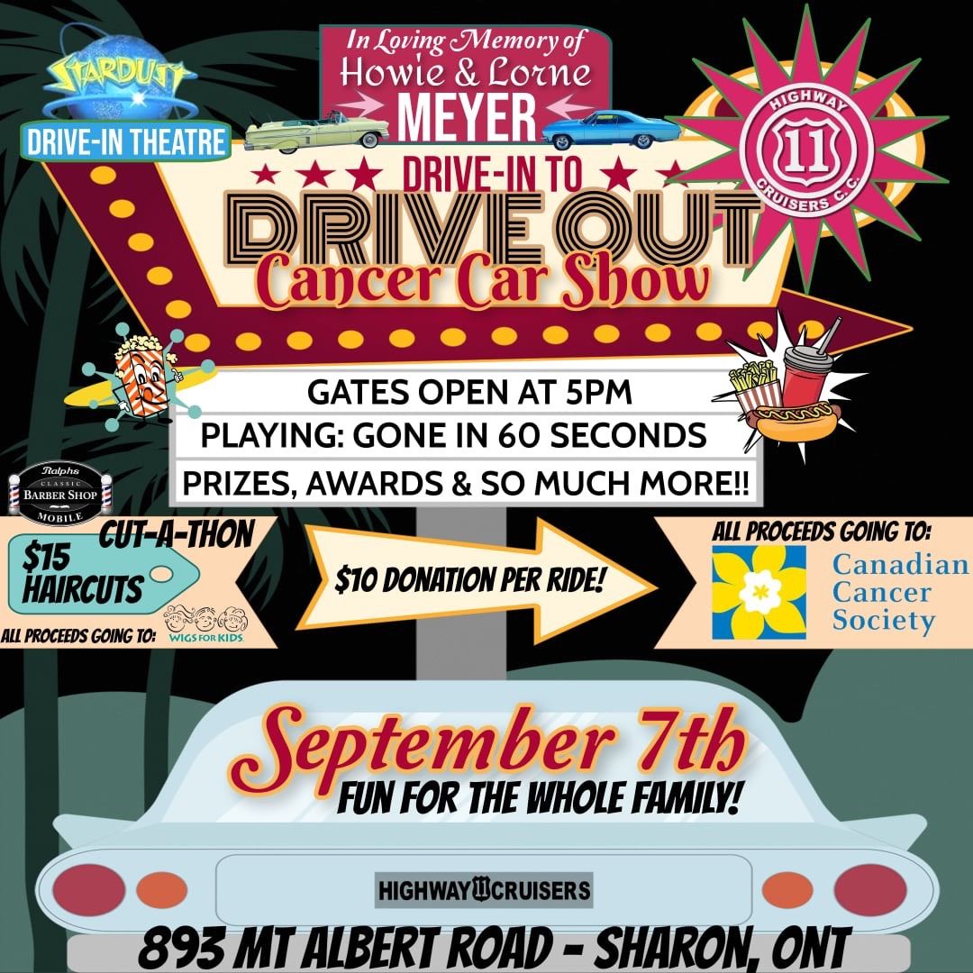 Highway 11 Cruisers C. C. Drive-In to Drive Out Cancer Car Show