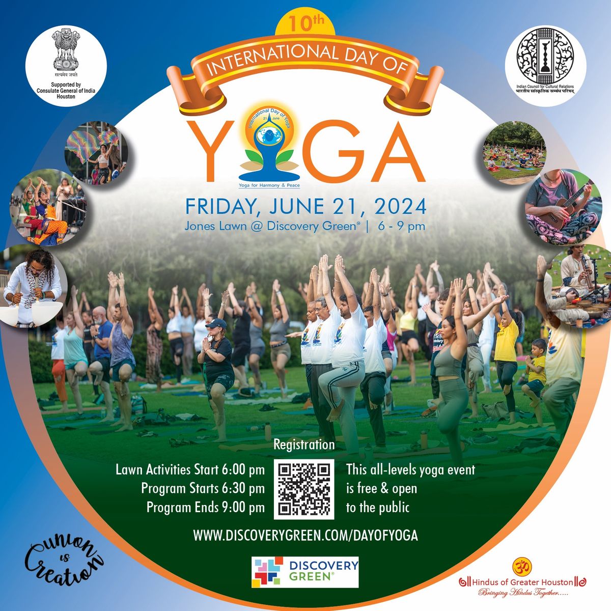 International Day of Yoga 2024 (Discovery Green)
