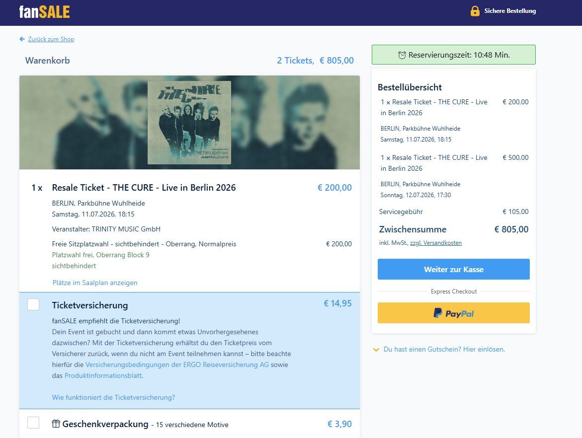 The Cure Berlin Tickets