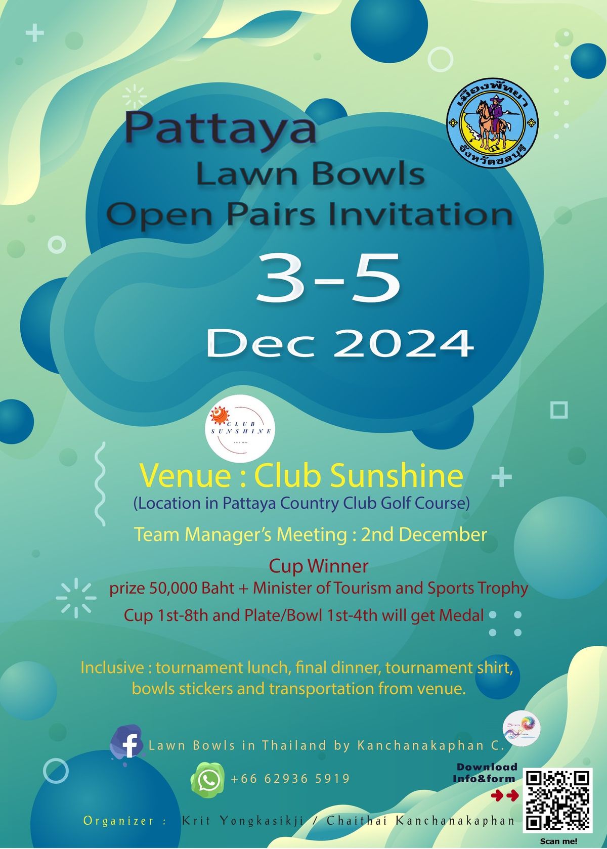 2024 Pattaya lawn Bowls Open Pairs Invitation