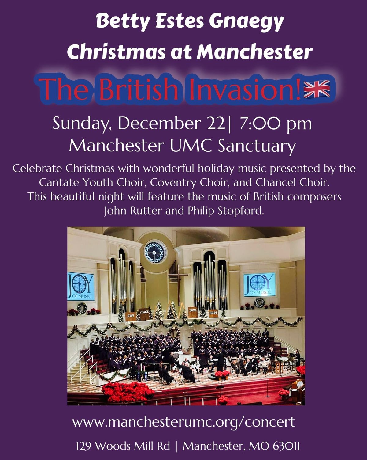 Betty Estes Gnaegy  Christmas at Manchester: The British Invasion! 