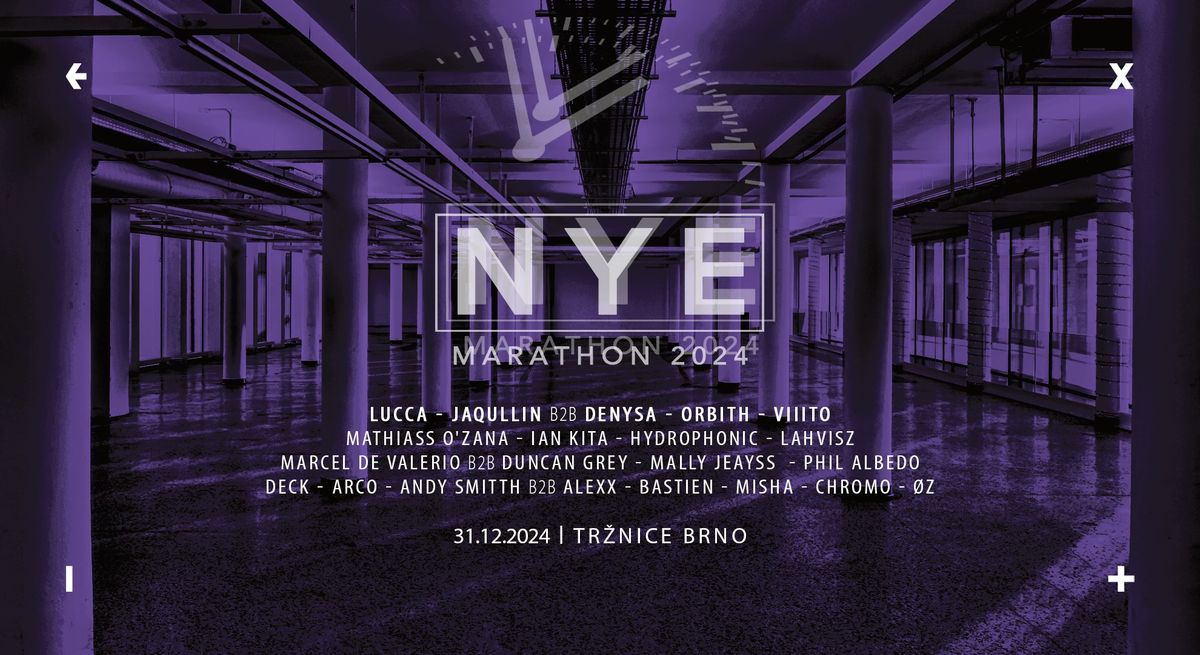 EXIT presents: NYE MARATHON \u2192 Tr\u017enice Brno 