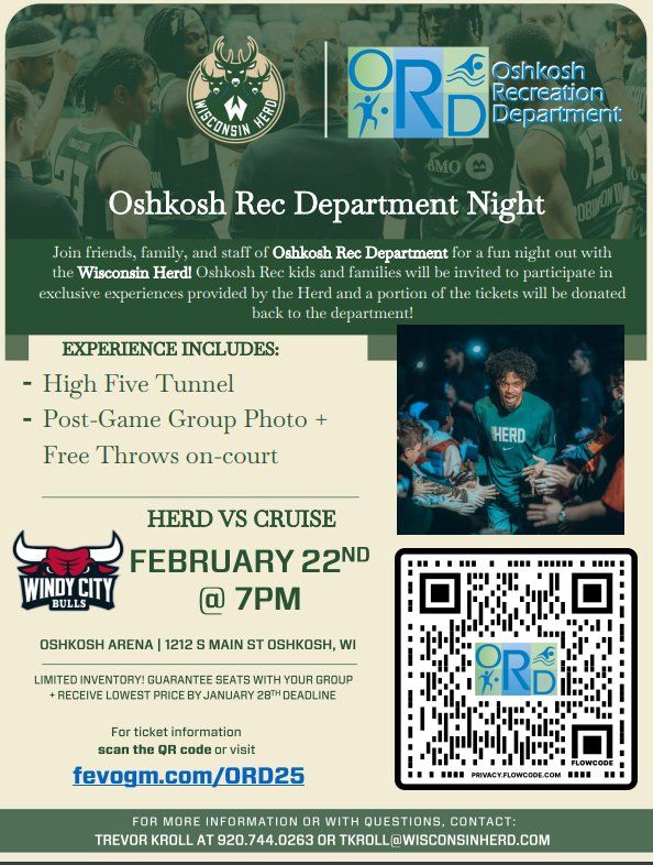 Oshkosh Recreation Department Night with the Herd