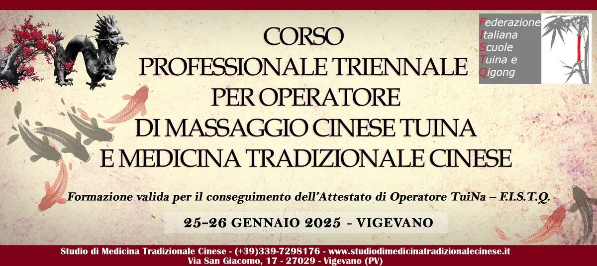 Corso Professionale Triennale di Massaggio Cinese TuiNa e Medicina Tradizionale Cinese - F.I.S.T.Q.