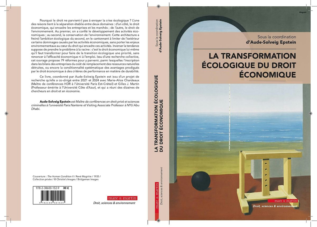 La transformation \u00e9cologique du droit \u00e9conomique (TEDE)