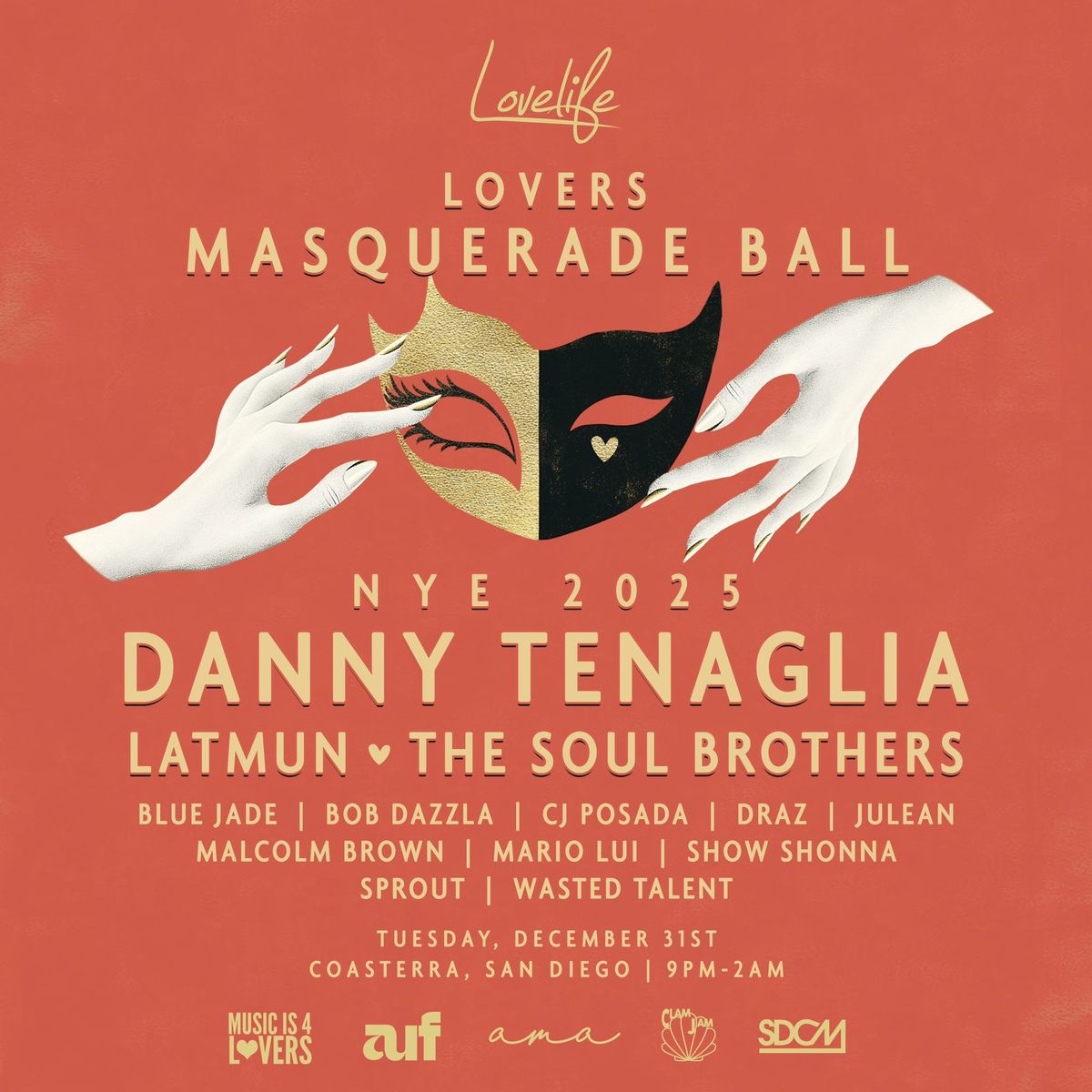 Lovers Masquerade Ball NYE ft. Danny Tenaglia, Latmun, The Soul Brothers & more