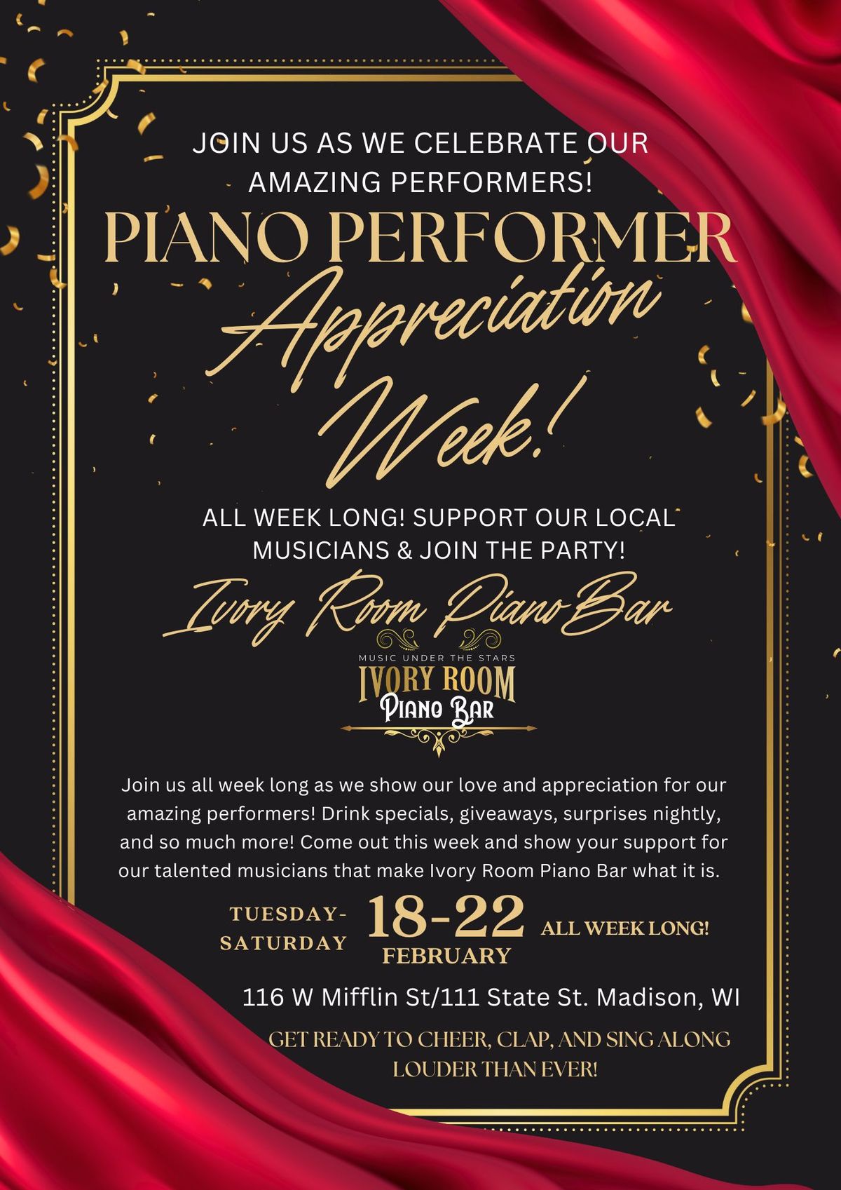 Ivory Room Piano Performer Appreciation Week