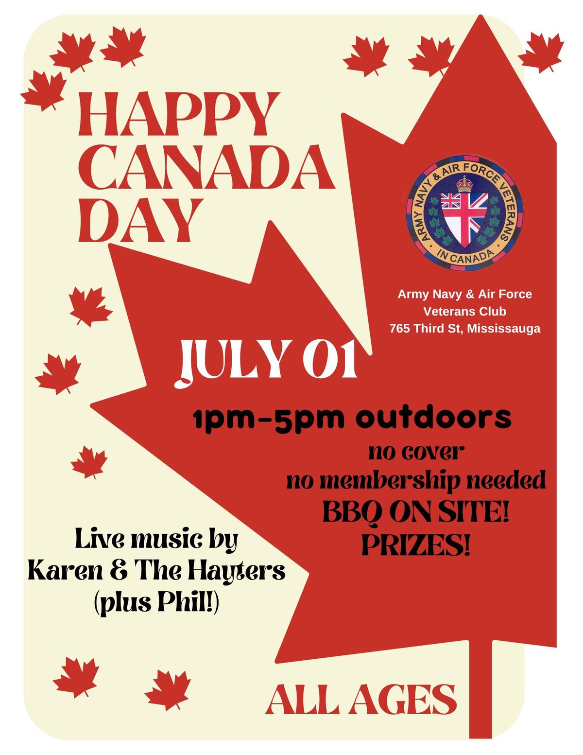 Canada Day celebrations at the ANAF. 