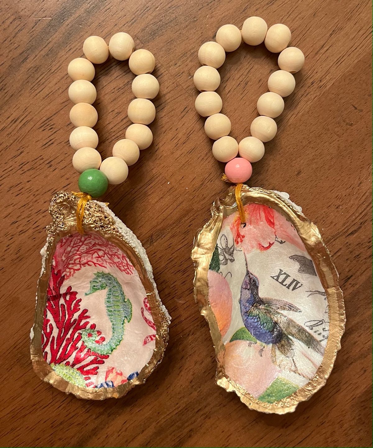 June 29th Decoupage Oyster Shell Class, with artist Kim Brown