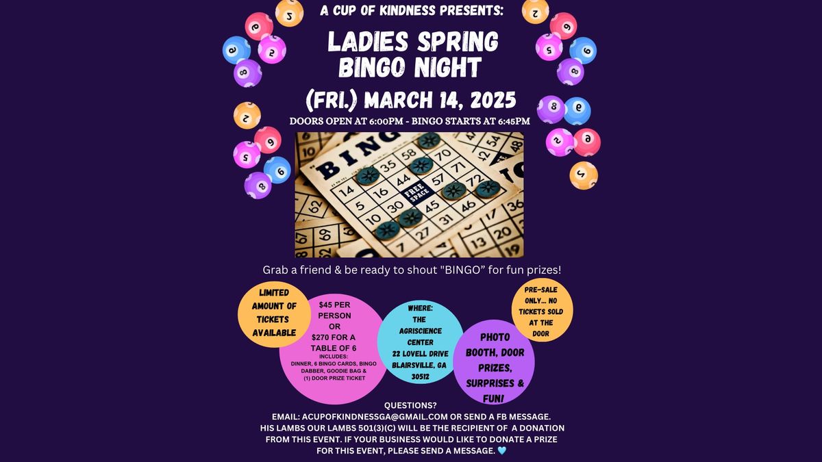 Ladies Spring Bingo Night in Blairsville! 