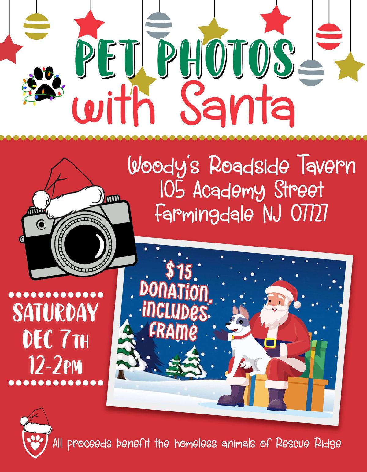 Santa Paws Photos at Woody's Roadside Tavern