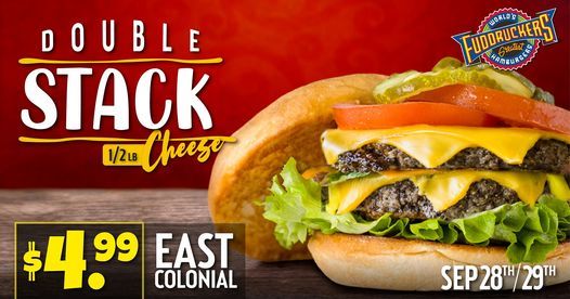 DOUBLE STACK BURGER - HALF POUND \/ ONLY $4.99
