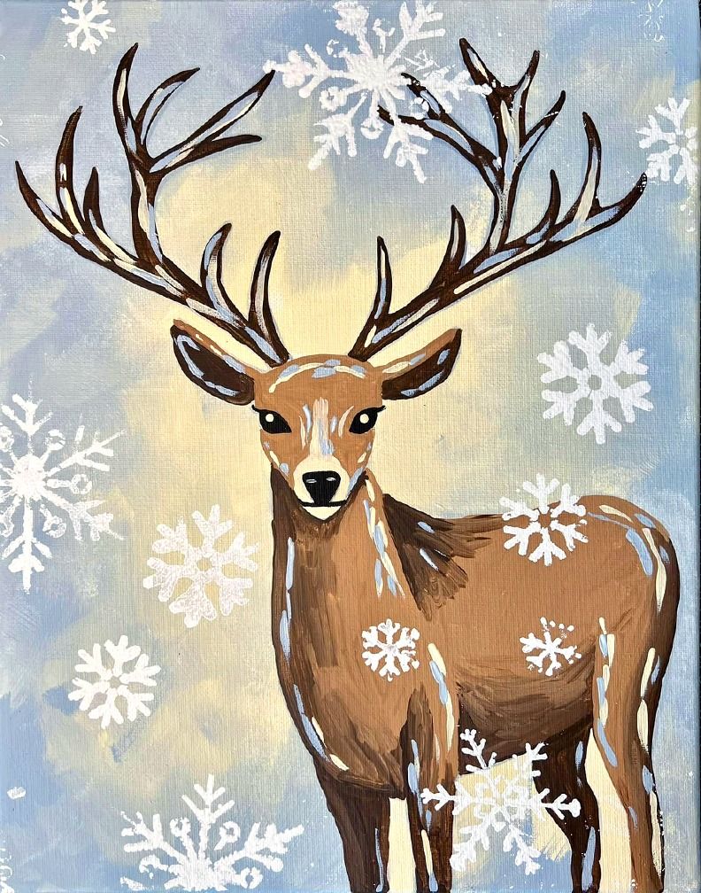 Winter Deer Paint & Sip Bubble Bar Canyon