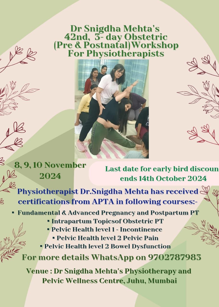 42nd Obstetric (Pre and Postnatal) Workshop for physiotherapists