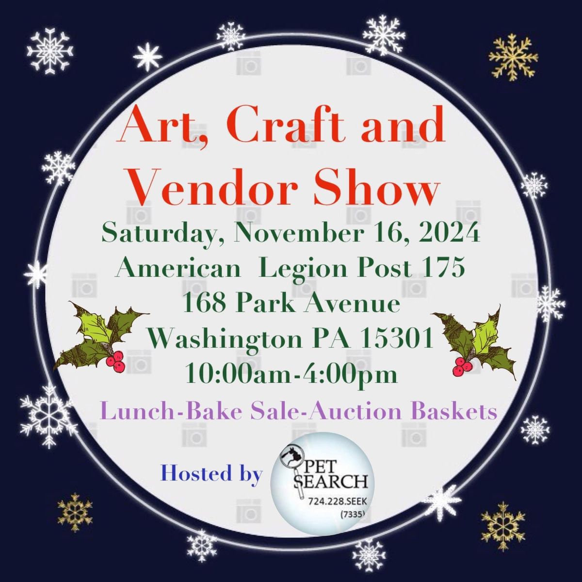 Pet Search Art, Craft and Vendor  Show 