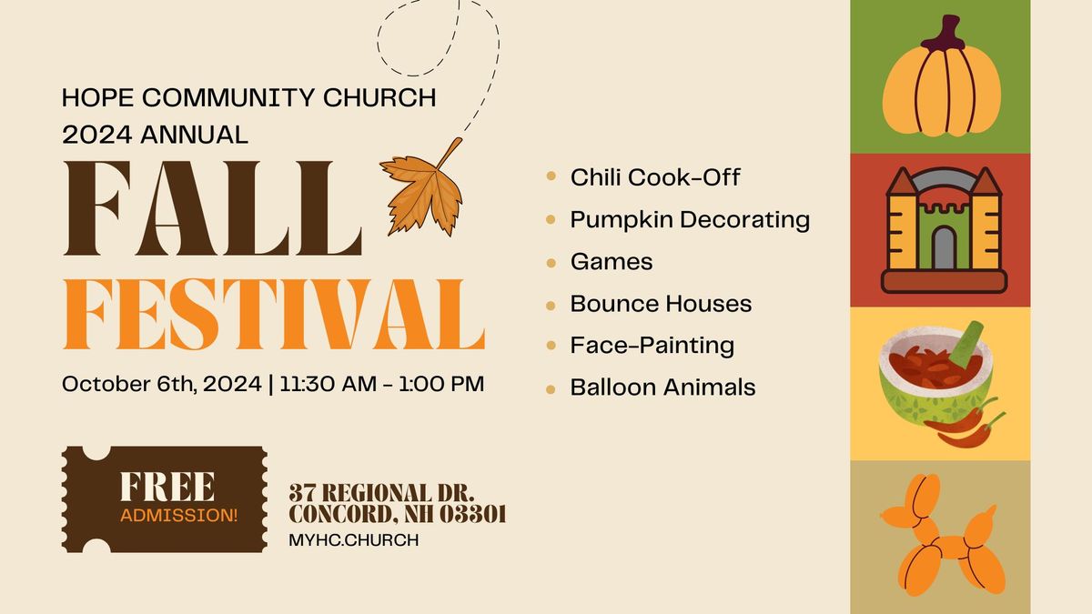 Fall Festival 2024 : Hope Community Church Concord Campus