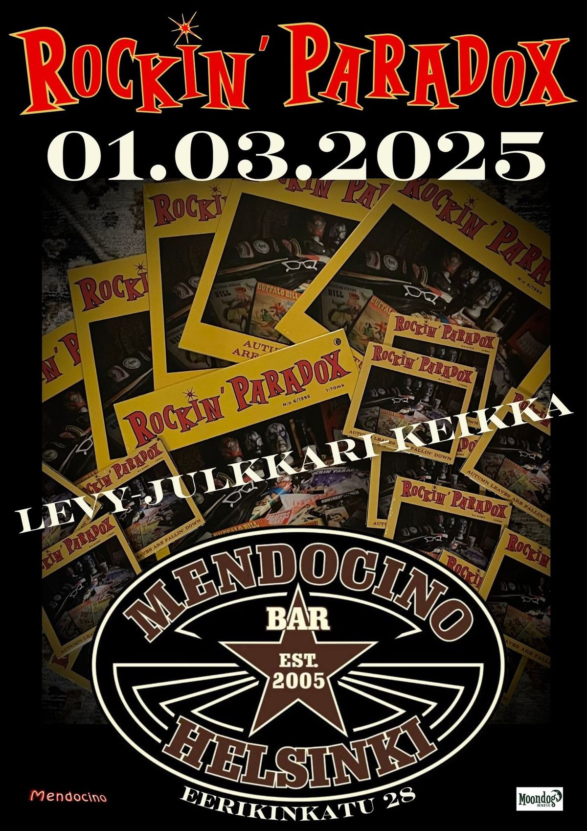 La 1.3. Rockin' Paradox "Levyjulkkarit" @ Bar Mendocino