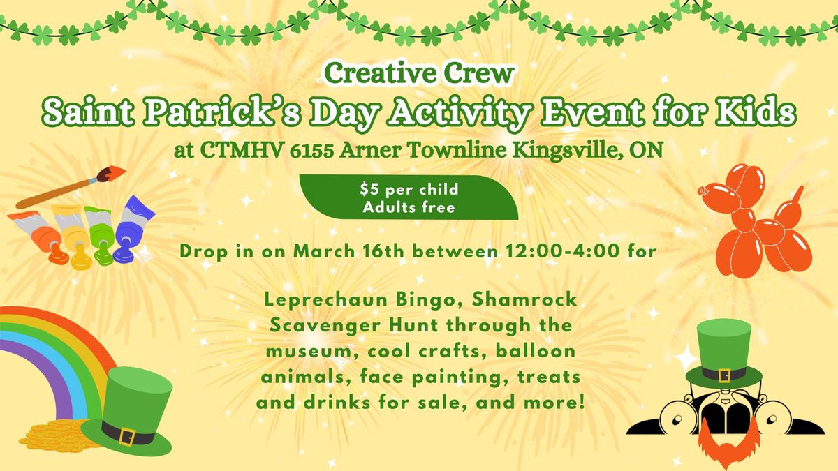 Creative Crew Saint Patrick's Day Activity Night for Kids