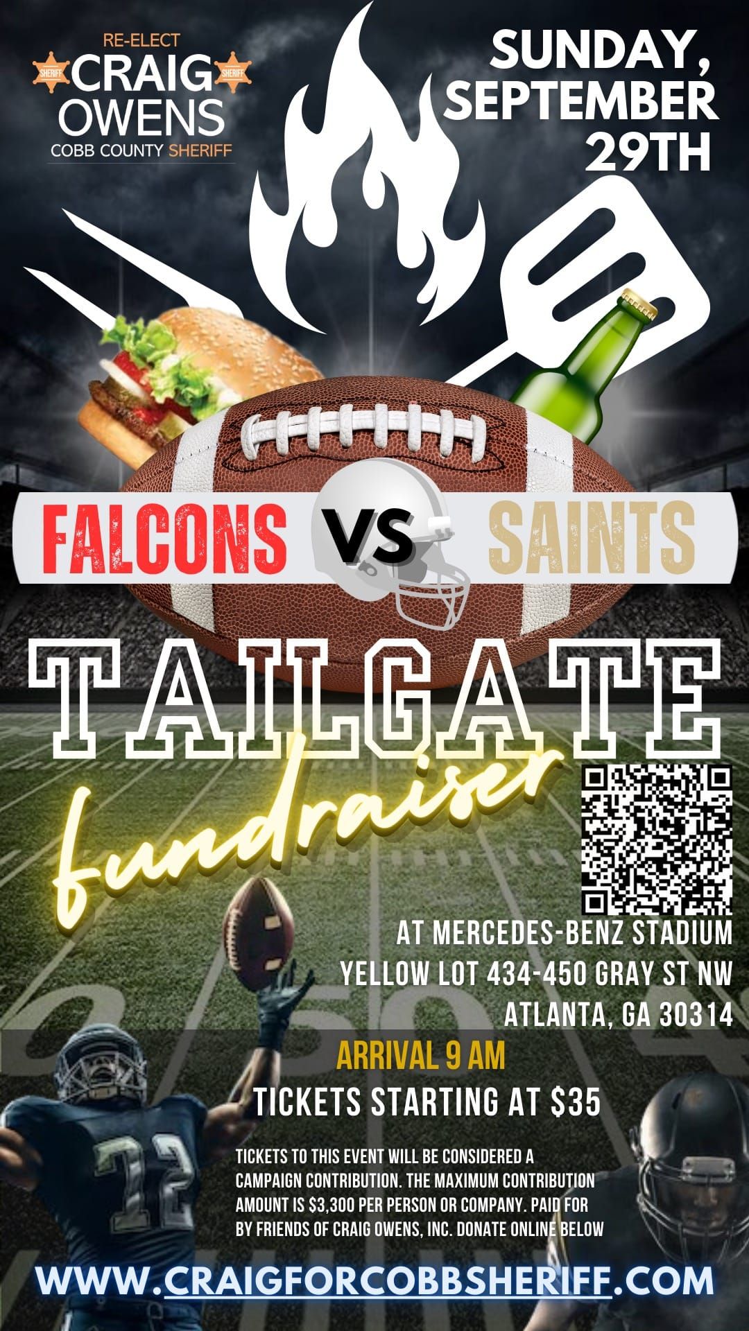 Falcons v Saints Tailgate Fundraiser