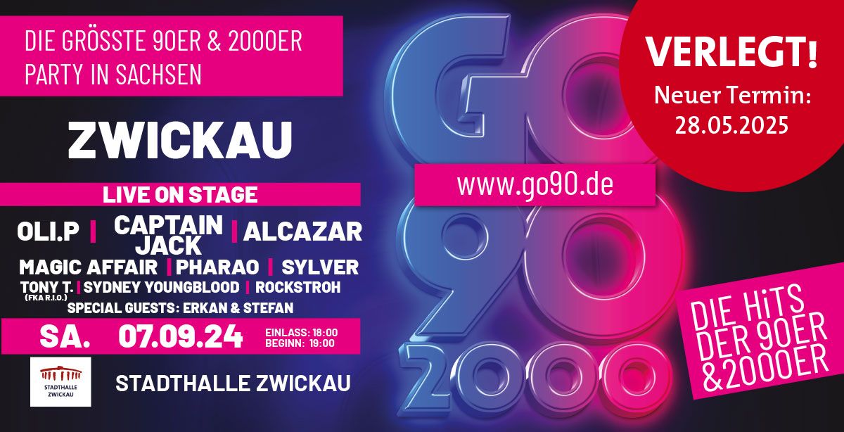 VERLEGT! GO 90-2000 - Die gr\u00f6\u00dfte 90er \/ 2000er Party in Sachsen