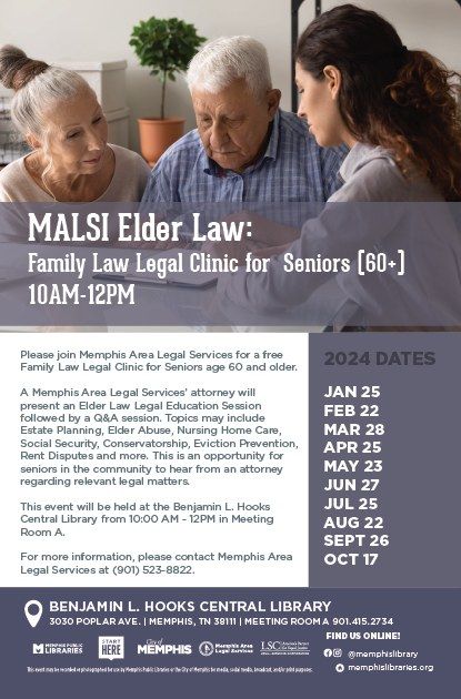 MALSI Elder Law: Family Law Legal Clinic for Seniors (60+)