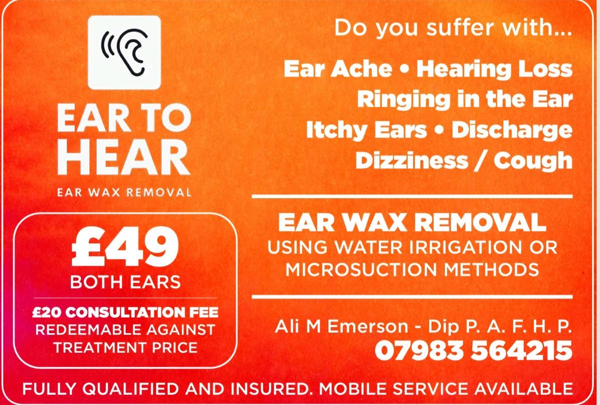 ear wax removal clinic every Tues Castleford 