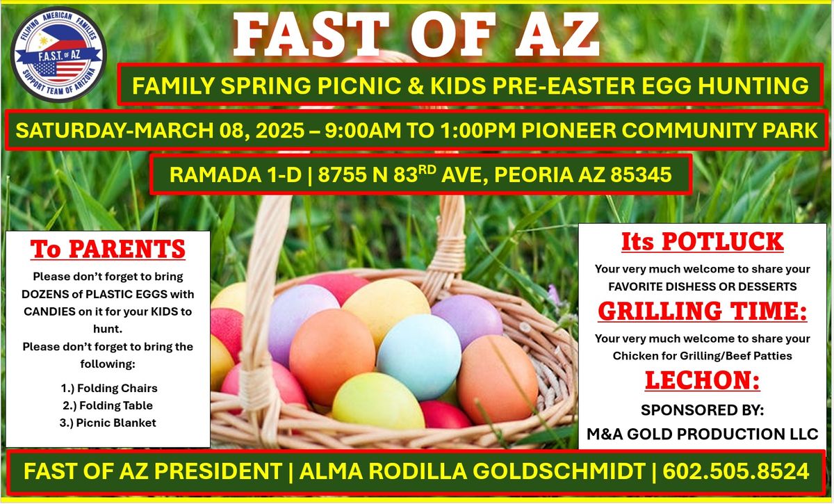 FAST OF AZ SPRING PICNIC & KIDS PRE-EASTER EGG HUNTING