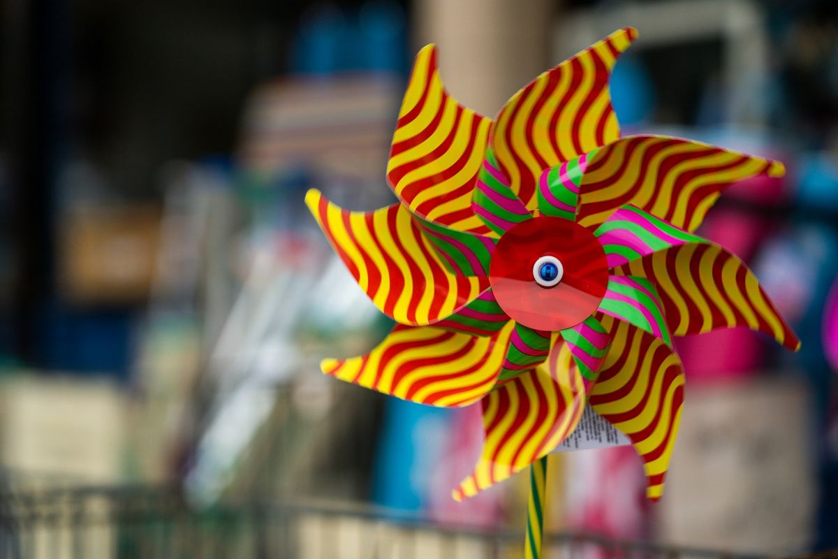 Spring Arts & Crafts creating pinwheels