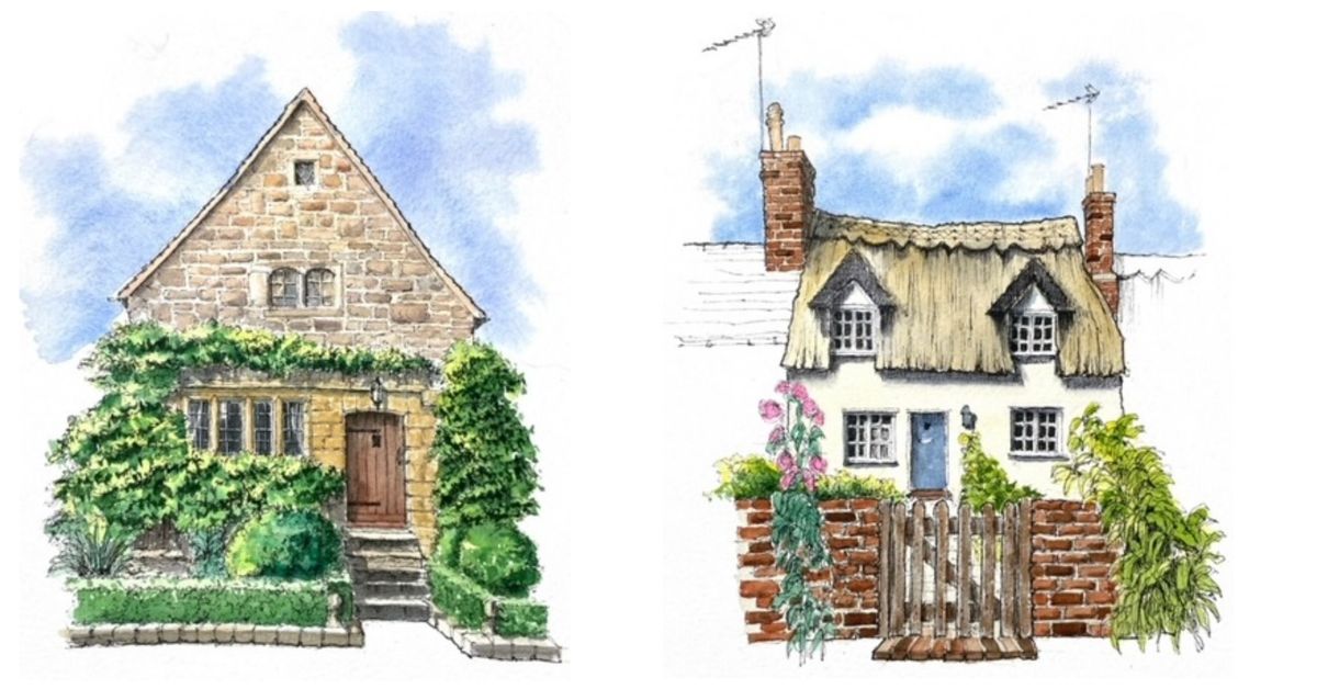 Sketching Character Buildings in Watercolour