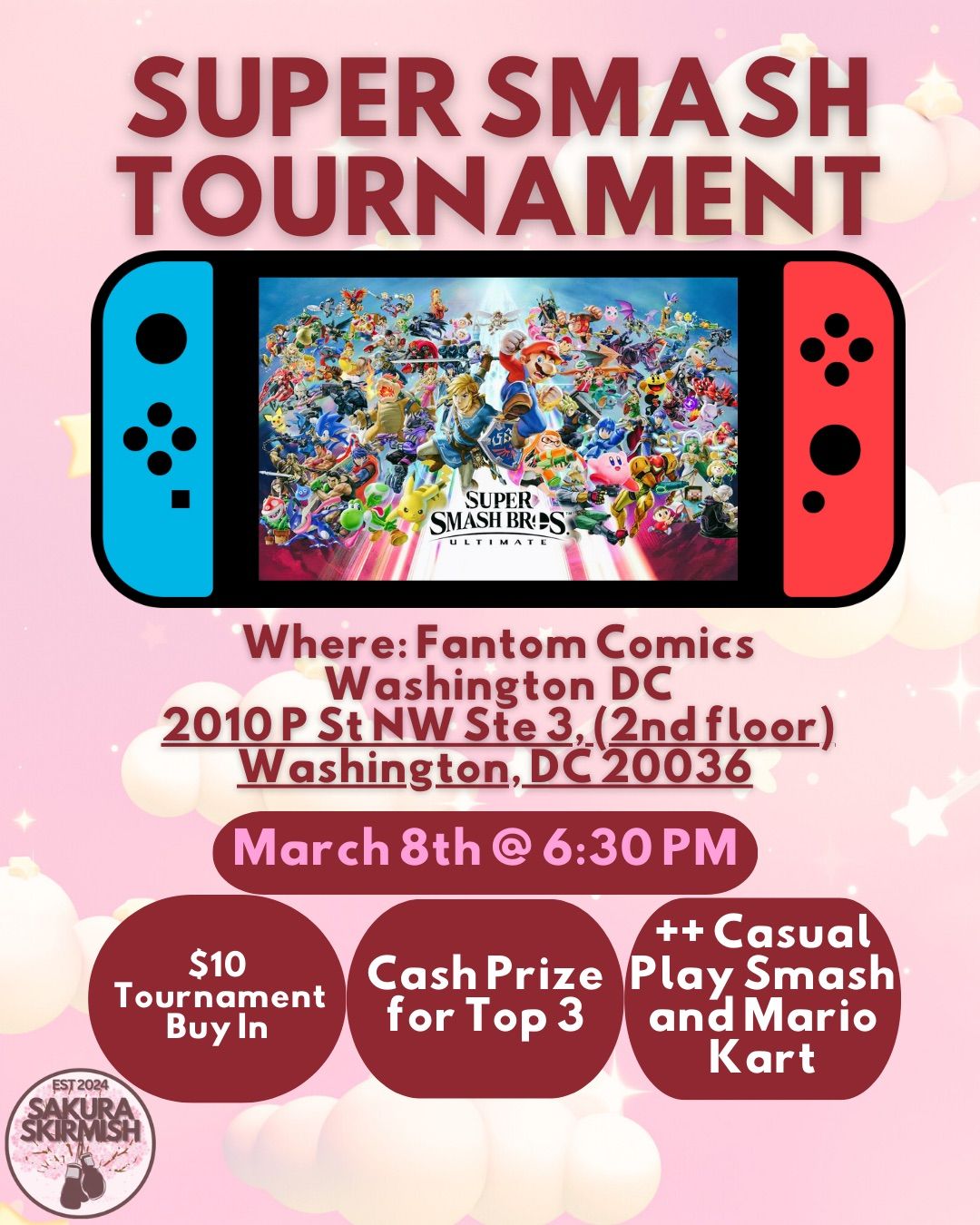 Super Smash Bros. tournament with Sakura Skirmish