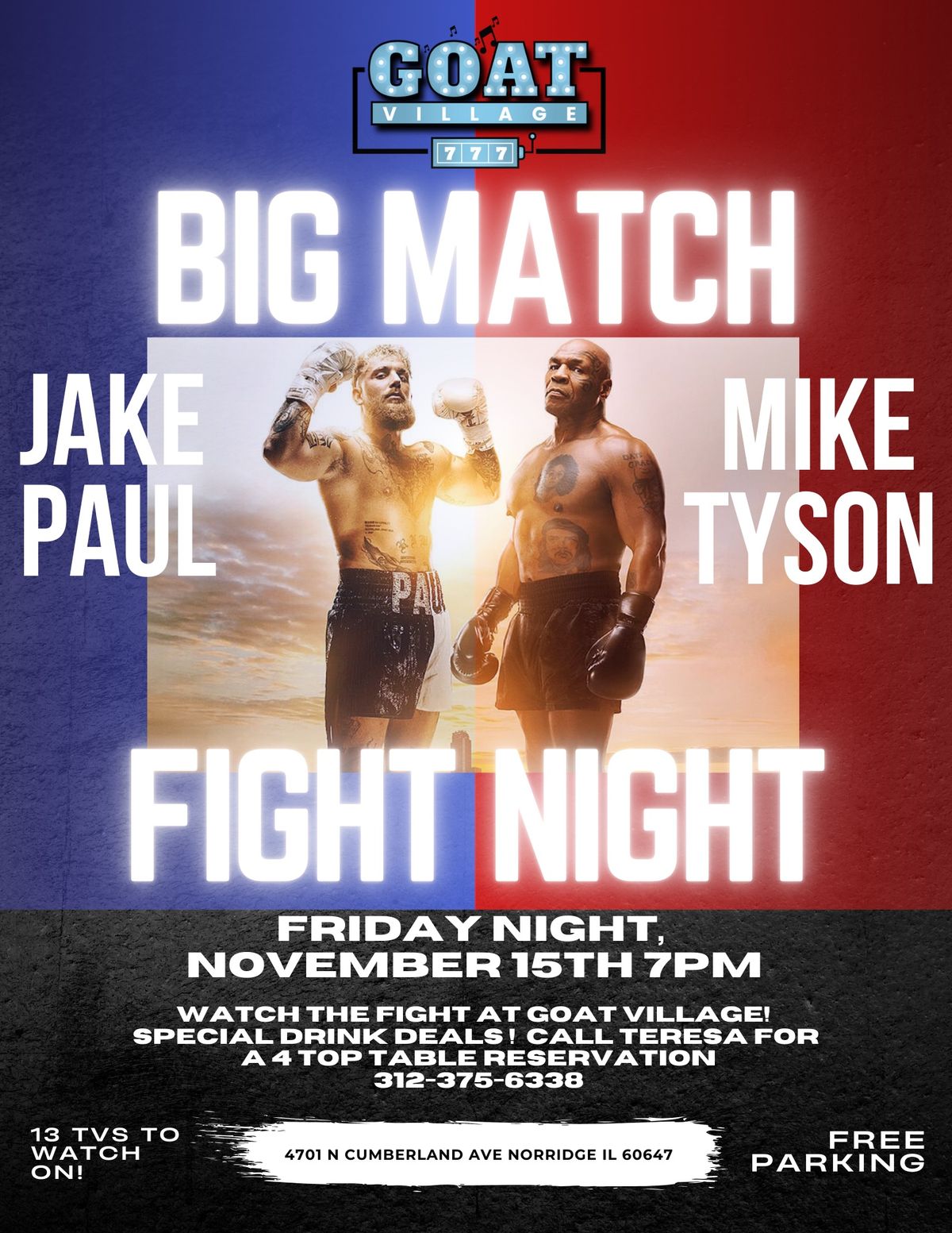 Fight Night at Goat Village: Jake Paul vs Mike Tyson