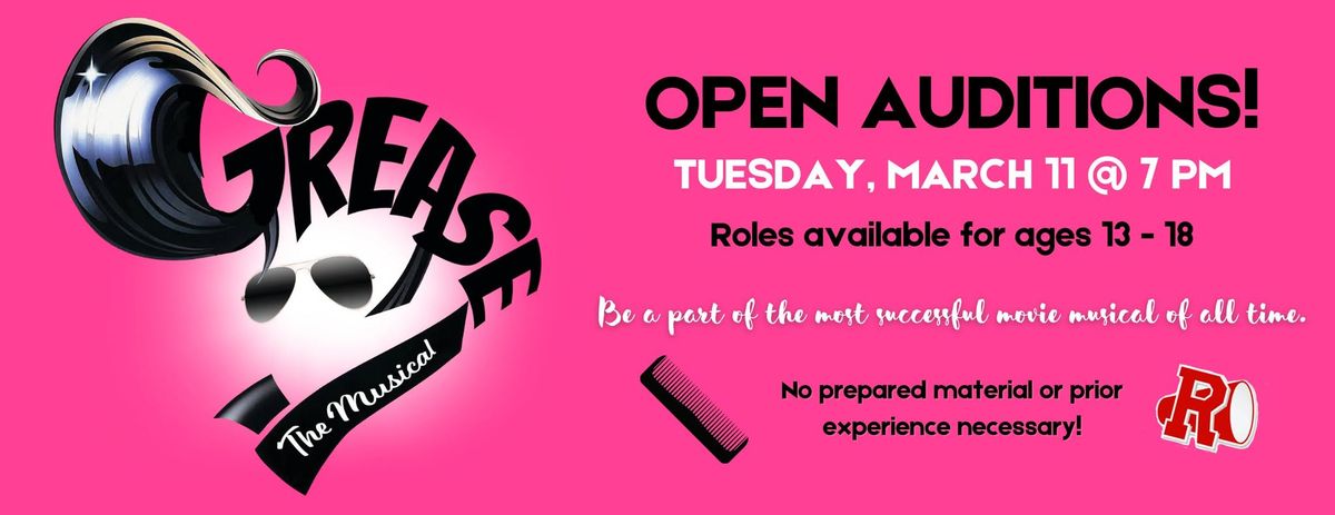 Grease Teen Theatre Auditions