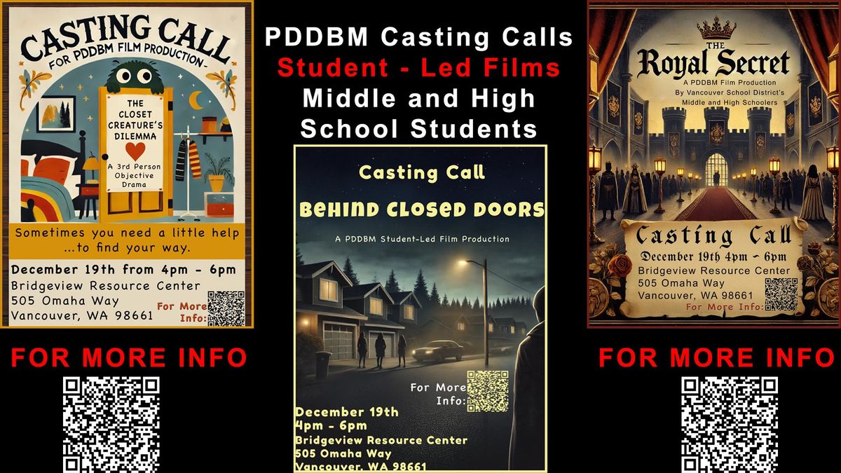 Casting Call for Three Short Films